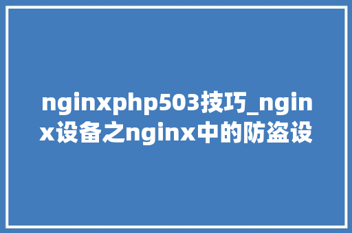 nginxphp503技巧_nginx设备之nginx中的防盗设备