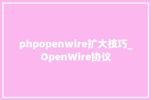 phpopenwire扩大技巧_OpenWire协议