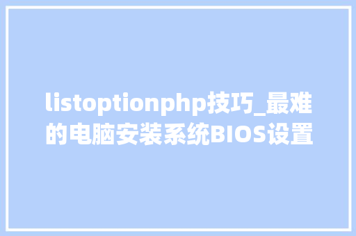 listoptionphp技巧_最难的电脑安装系统BIOS设置介绍这电脑BIOS会的人少