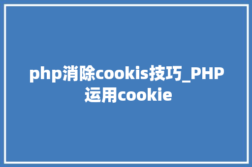 php消除cookis技巧_PHP 运用cookie