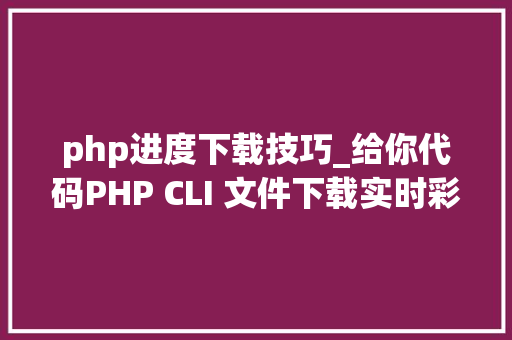 php进度下载技巧_给你代码PHP CLI 文件下载实时彩显进度