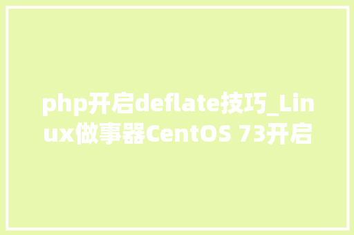 php开启deflate技巧_Linux做事器CentOS 73开启文件压缩功能