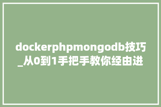 dockerphpmongodb技巧_从0到1手把手教你经由进程Docker安装Mongodb