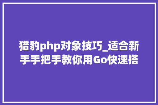 猎豹php对象技巧_适合新手手把手教你用Go快速搭建高机能可扩展的IM系统