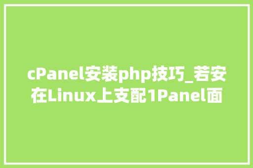 cPanel安装php技巧_若安在Linux上支配1Panel面板并远程访问内网Web端治理界面