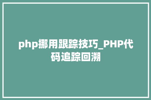 php挪用跟踪技巧_PHP代码追踪回溯
