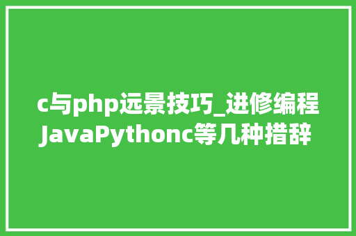 c与php远景技巧_进修编程JavaPythonc等几种措辞哪一个更有成久远景