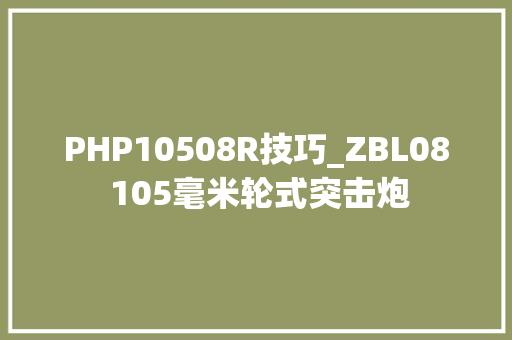 PHP10508R技巧_ZBL08 105毫米轮式突击炮