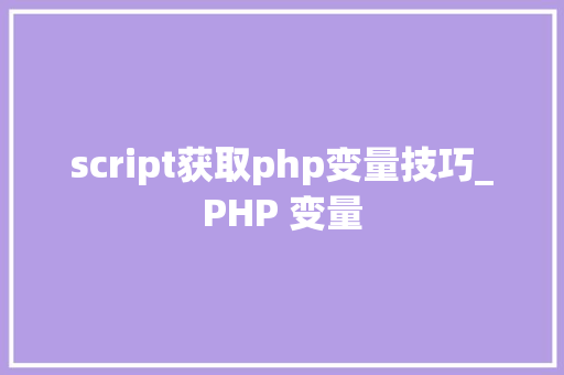 script获取php变量技巧_PHP 变量