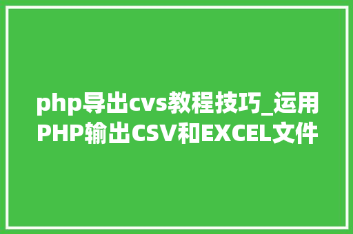 php导出cvs教程技巧_运用PHP输出CSV和EXCEL文件的简单方法
