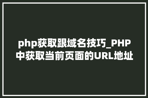 php获取跟域名技巧_PHP中获取当前页面的URL地址的方法