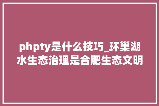 phpty是什么技巧_环巢湖水生态治理是合肥生态文明培植重中之重