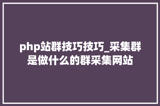 php站群技巧技巧_采集群是做什么的群采集网站