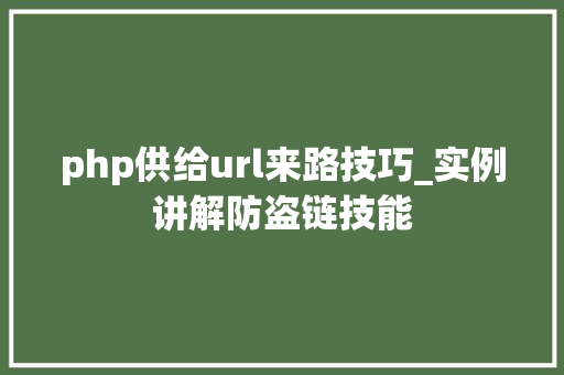 php供给url来路技巧_实例讲解防盗链技能