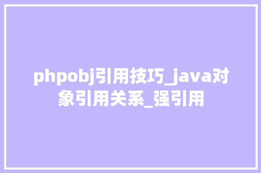phpobj引用技巧_java对象引用关系_强引用