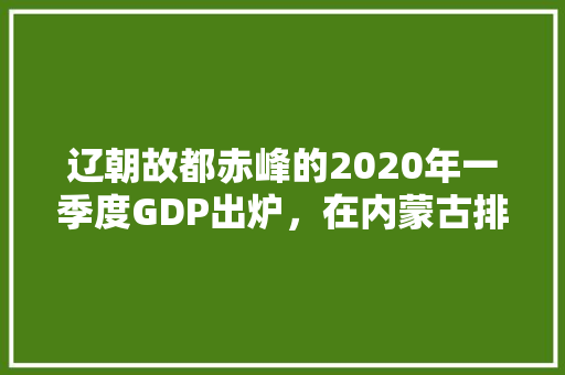 辽朝故都赤峰的2020年一季度GDP出炉，在内蒙古排名第几「赤峰百度公司」