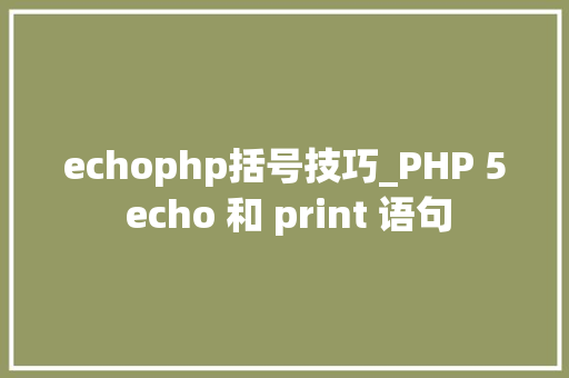 echophp括号技巧_PHP 5 echo 和 print 语句