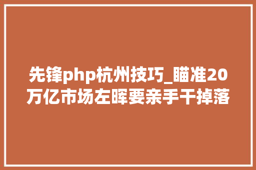 先锋php杭州技巧_瞄准20万亿市场左晖要亲手干掉落链家