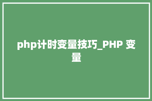 php计时变量技巧_PHP 变量