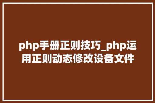 php手册正则技巧_php运用正则动态修改设备文件