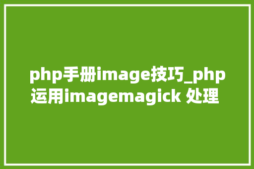php手册image技巧_php运用imagemagick 处理 图片剪切压缩合并插入文本等