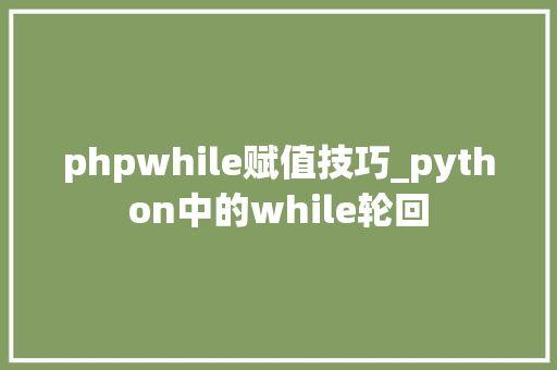 phpwhile赋值技巧_python中的while轮回