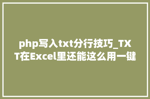 php写入txt分行技巧_TXT在Excel里还能这么用一键导入分列都不在话下