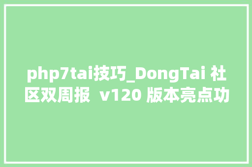 php7tai技巧_DongTai 社区双周报  v120 版本亮点功能更新