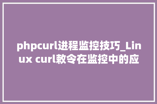 phpcurl进程监控技巧_Linux curl敕令在监控中的应用