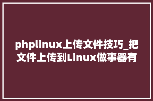 phplinux上传文件技巧_把文件上传到Linux做事器有若干种方法
