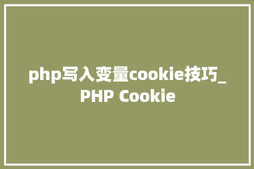 php写入变量cookie技巧_PHP Cookie