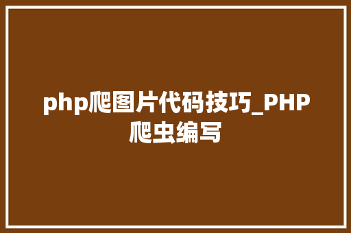 php爬图片代码技巧_PHP爬虫编写
