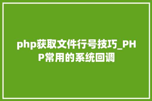 php获取文件行号技巧_PHP常用的系统回调