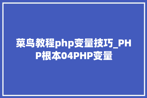 菜鸟教程php变量技巧_PHP根本04PHP变量