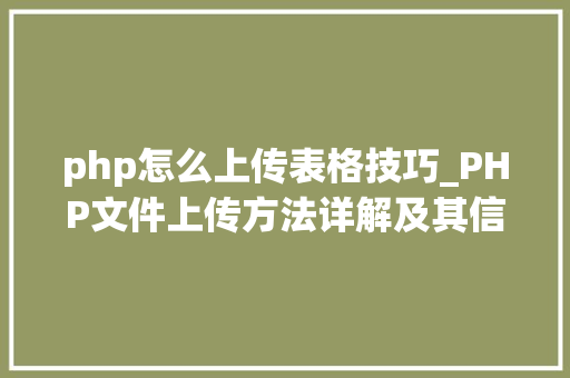 php怎么上传表格技巧_PHP文件上传方法详解及其信息解析附视频