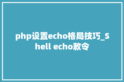 php设置echo格局技巧_Shell echo敕令