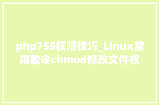 php755权限技巧_Linux常用敕令chmod修改文件权限 777和755分别是什么意思
