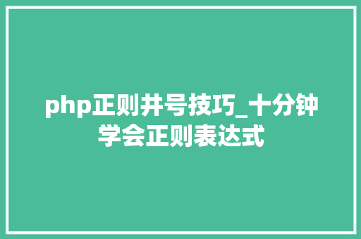 php正则井号技巧_十分钟学会正则表达式