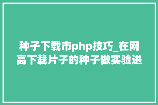 种子下载市php技巧_在网高下载片子的种子做实验进修基于P2P的BT下载