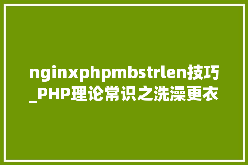 nginxphpmbstrlen技巧_PHP理论常识之洗澡更衣重看PHP根本二