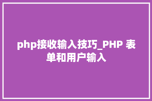 php接收输入技巧_PHP 表单和用户输入