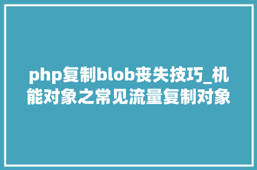 php复制blob丧失技巧_机能对象之常见流量复制对象