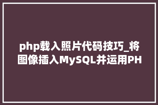 php载入照片代码技巧_将图像插入MySQL并运用PHP检索图像