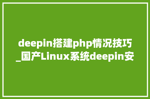 deepin搭建php情况技巧_国产Linux系统deepin安装