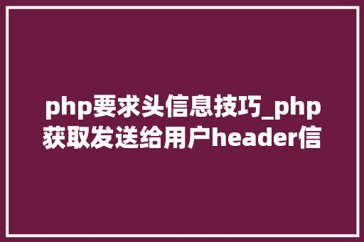 php要求头信息技巧_php获取发送给用户header信息的方法