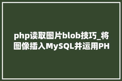 php读取图片blob技巧_将图像插入MySQL并运用PHP检索图像