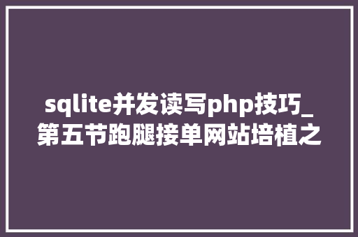 sqlite并发读写php技巧_第五节跑腿接单网站培植之PHP操作SQLITE3是核反应堆