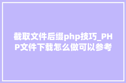 截取文件后缀php技巧_PHP文件下载怎么做可以参考一下它
