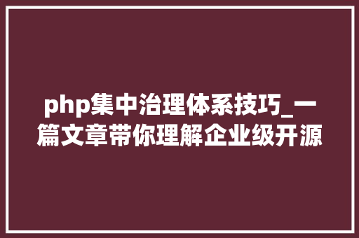 php集中治理体系技巧_一篇文章带你理解企业级开源日志平台ELK的架构和搭建