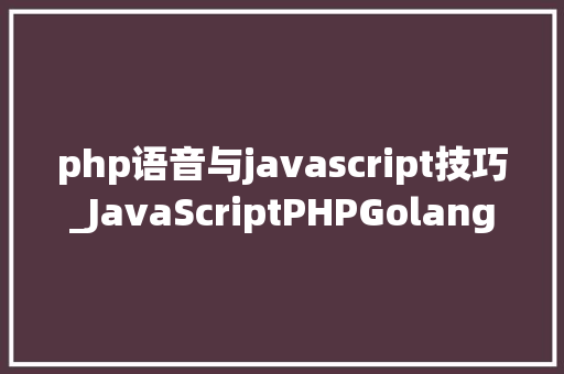 php语音与javascript技巧_JavaScriptPHPGolangHaskellElixir哪个才是最佳编程措辞